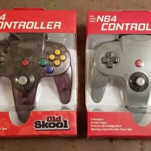 2 N64 Controllers - Grey & Atomic Purple (NEW) - Nintendo64